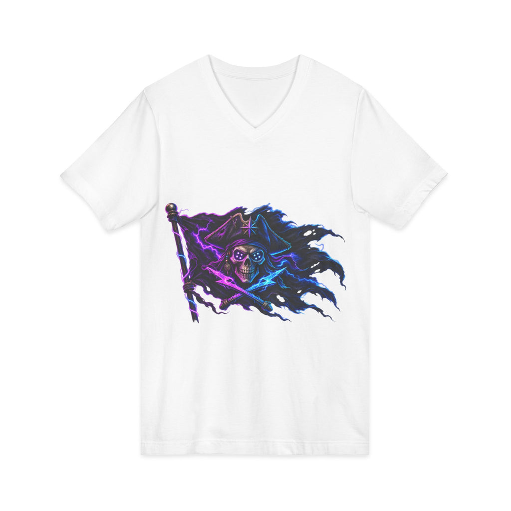 Neon Pirate Flag V-Neck Tee