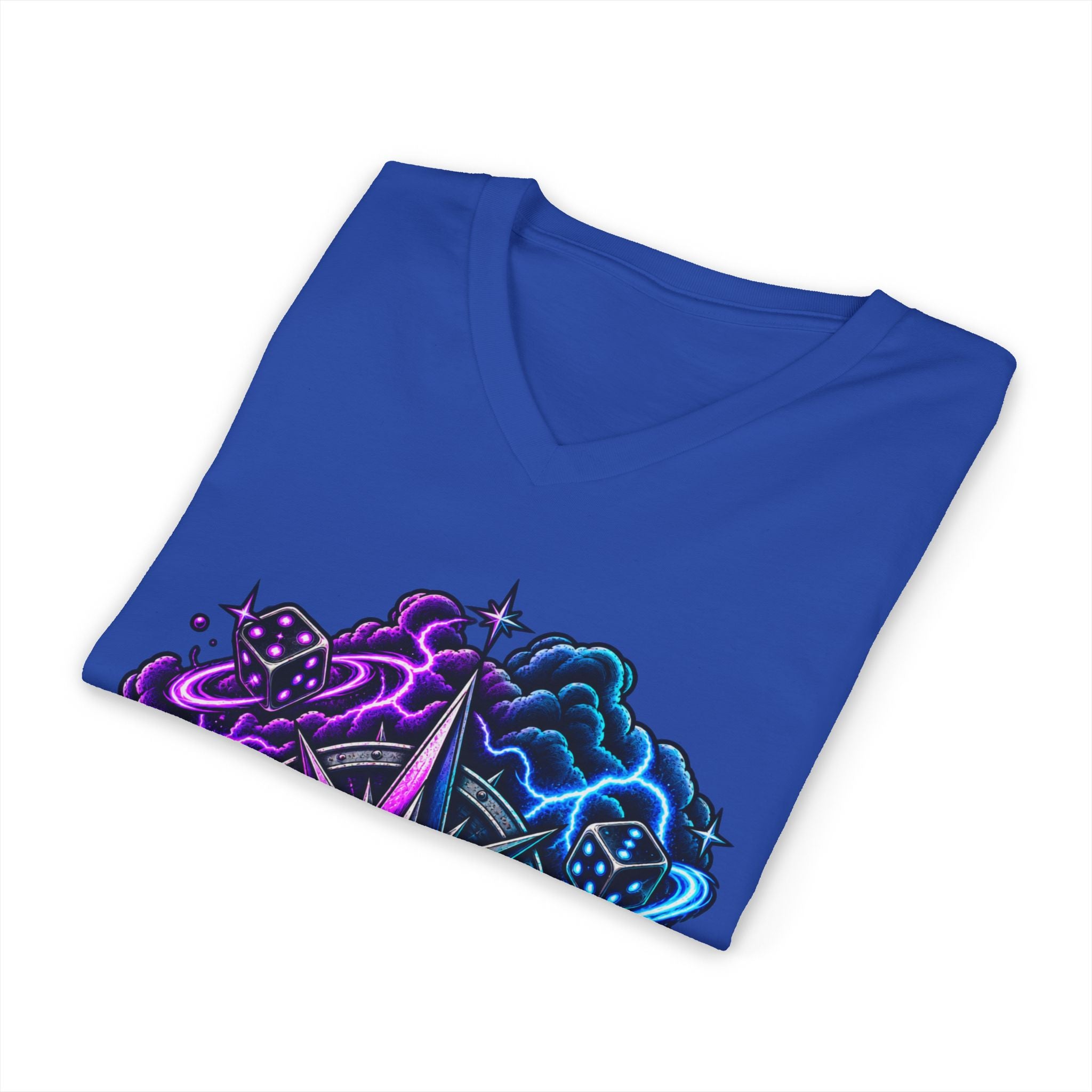 Compass Rose Nebula V-Neck Tee — Cosmic Compass Graphic T-Shirt