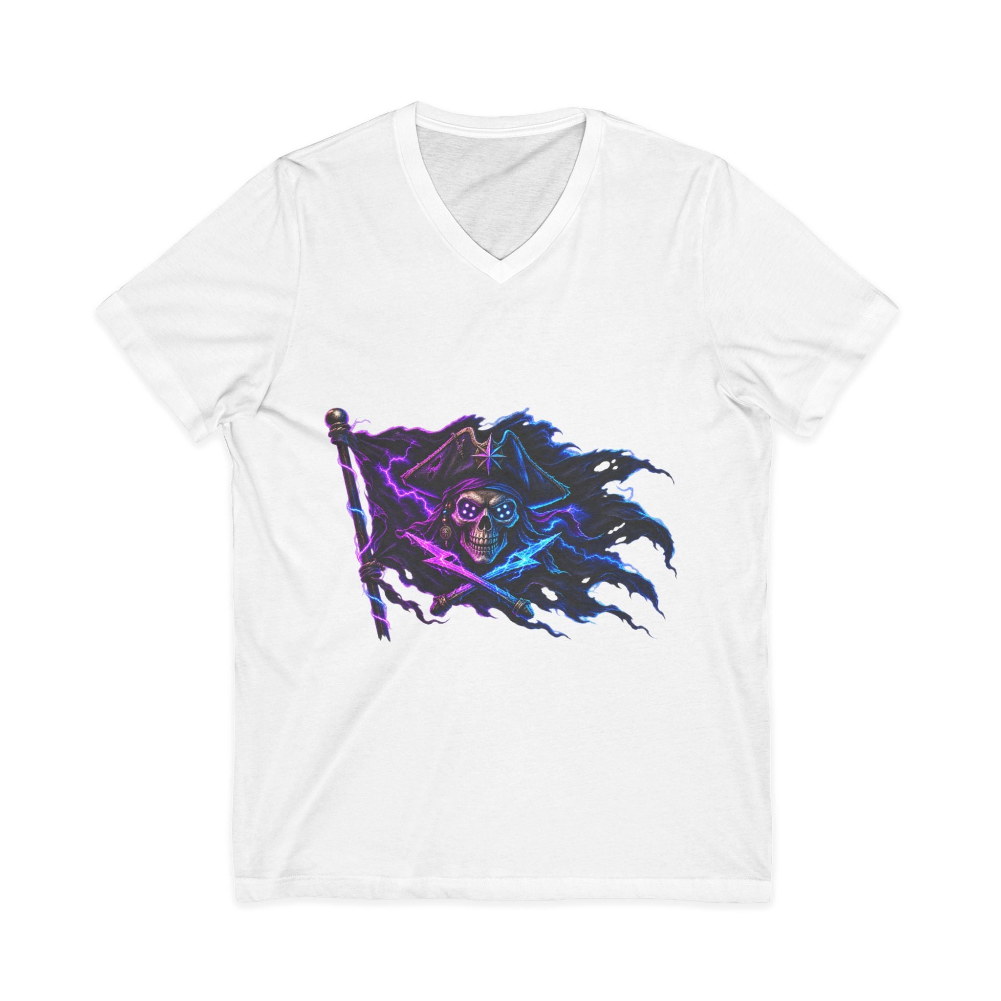 Neon Pirate Flag V-Neck Tee