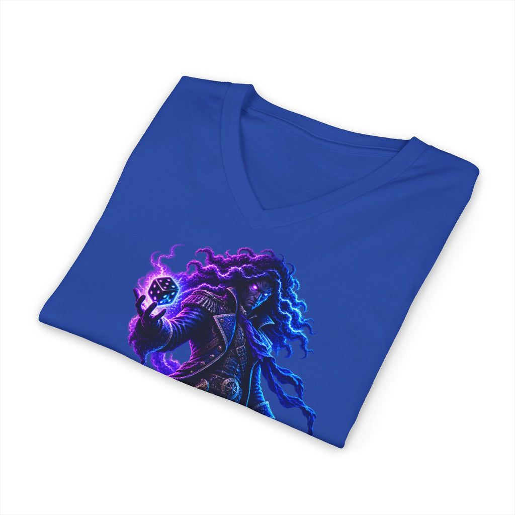 Mystic Reaper V-Neck Tee — Neon Grim Reaper Graphic Shirt