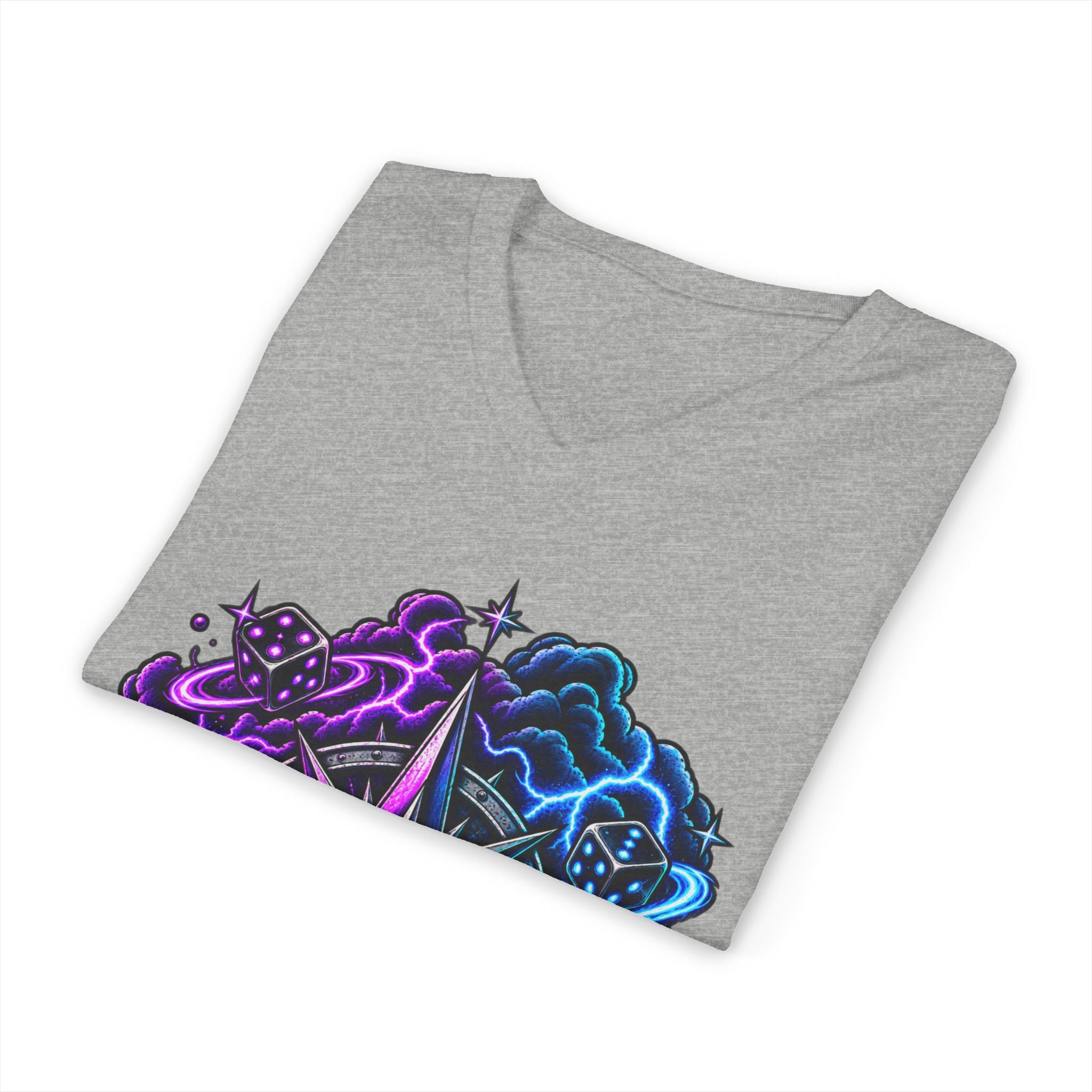 Compass Rose Nebula V-Neck Tee — Cosmic Compass Graphic T-Shirt