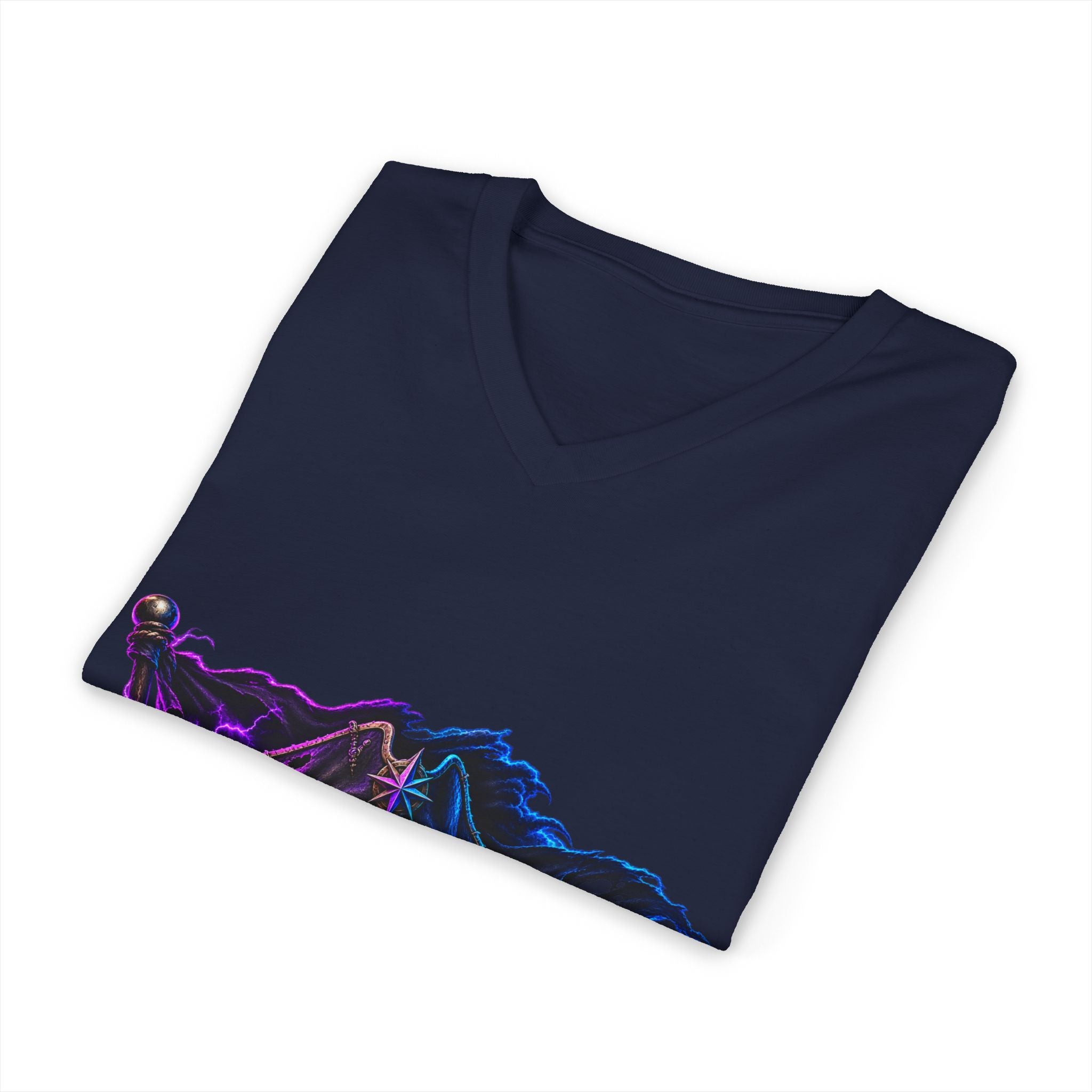 Neon Pirate Flag V-Neck Tee