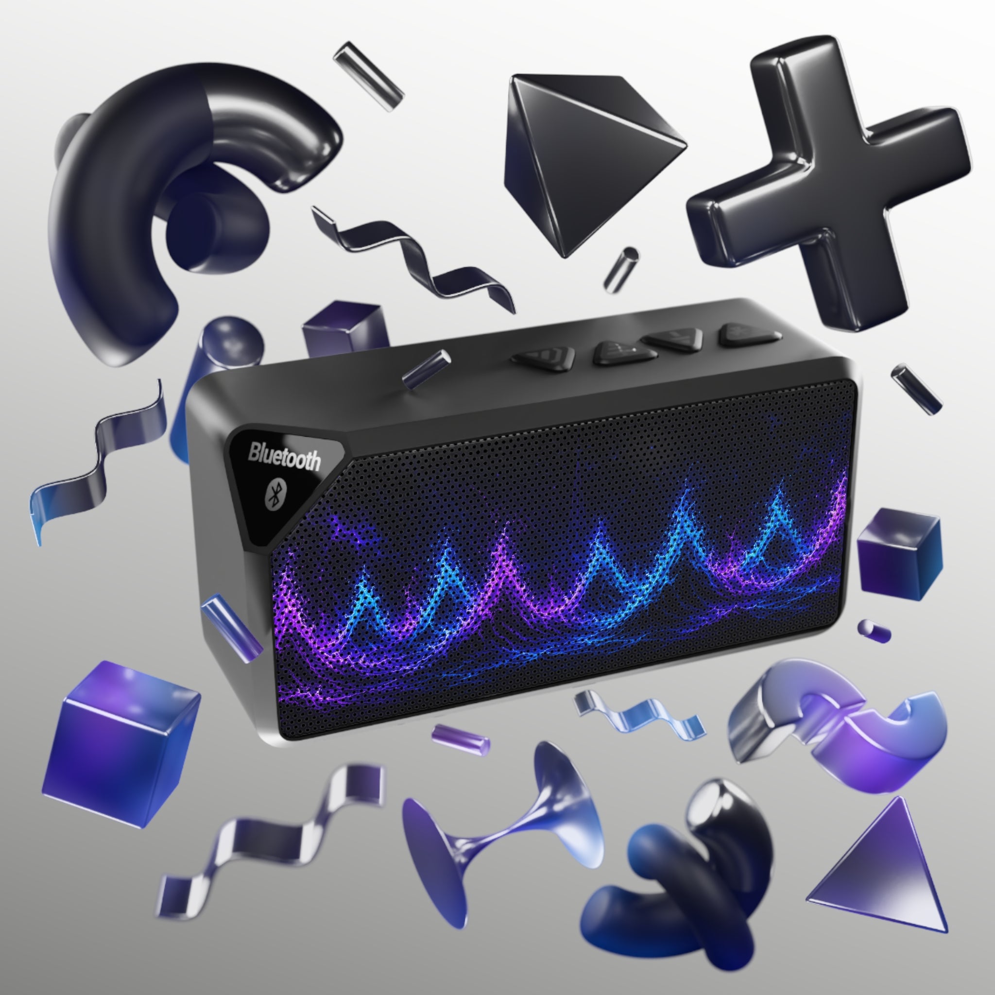 Bluetooth Speaker — LED Wave Light Portable Speaker