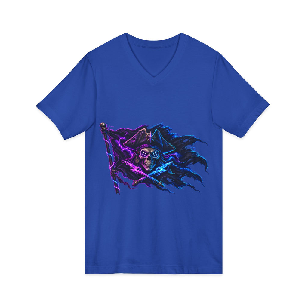 Neon Pirate Flag V-Neck Tee