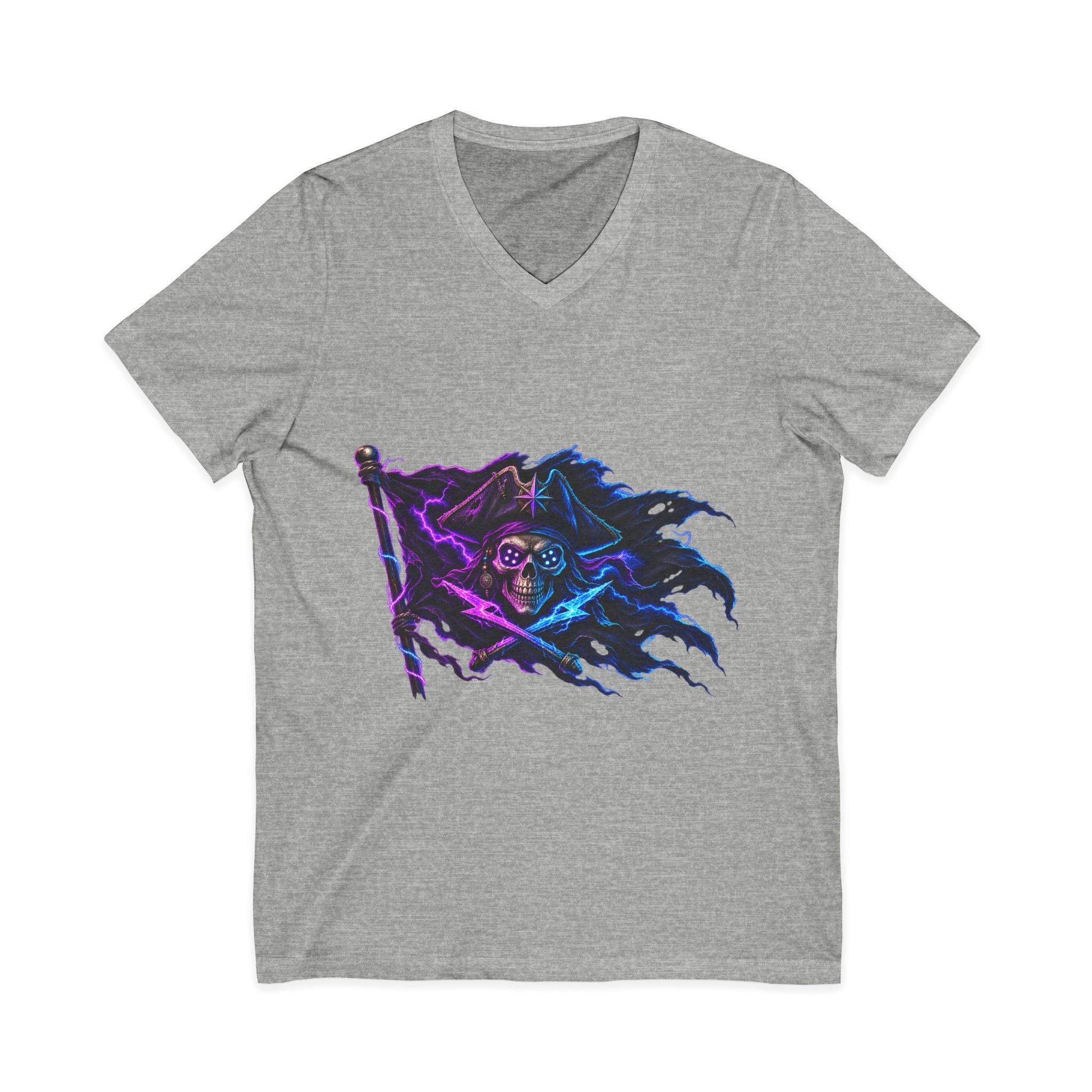 Neon Pirate Flag V-Neck Tee
