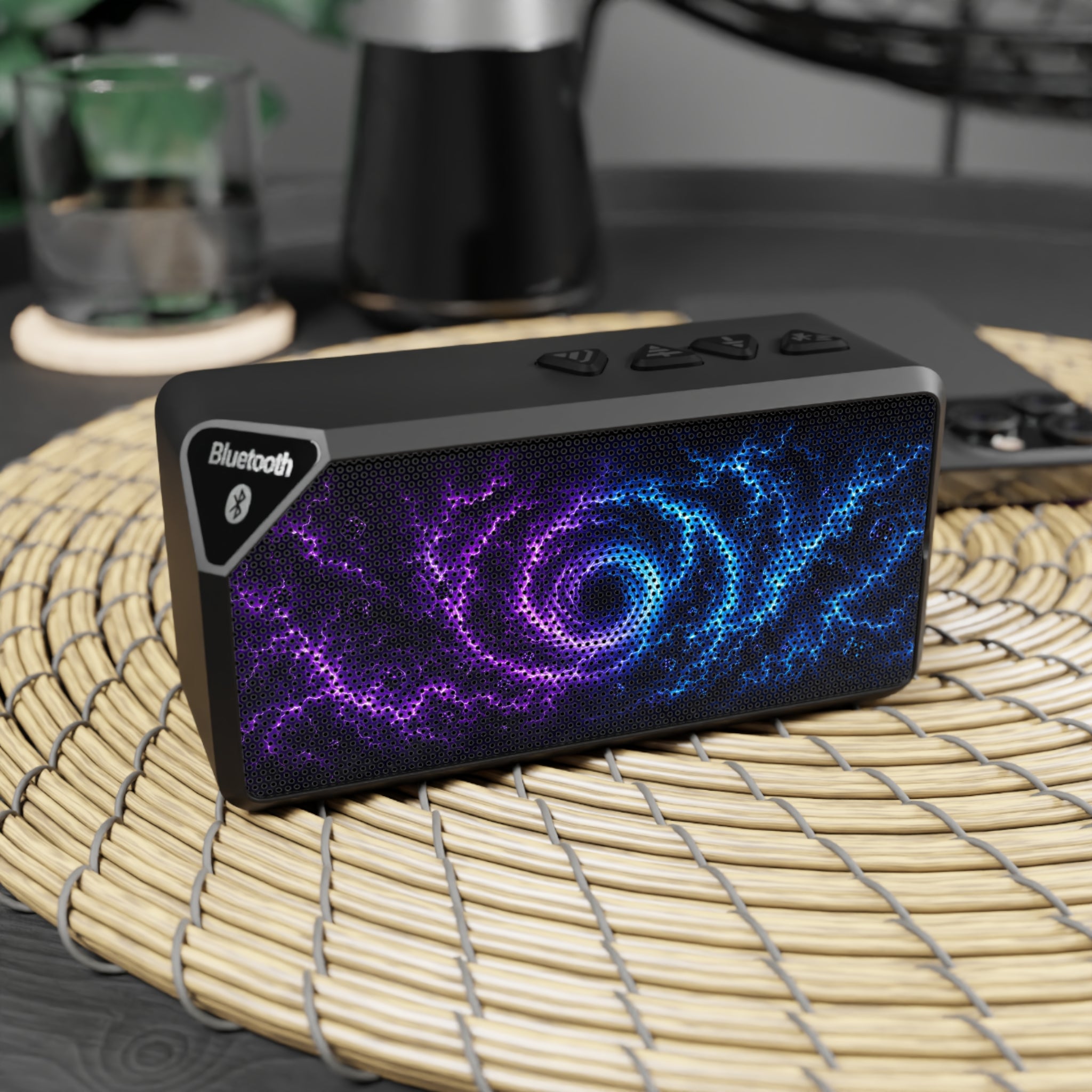 Galaxy Swirl Bluetooth Speaker — Portable Wireless Speaker with Cosmic Nebula Design