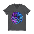 Roll the Dice V‑Neck Tee — Neon Dice Gaming T‑Shirt
