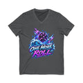V-Neck Tee - "One More Roll" Dice Graphic Tee for Gamers
