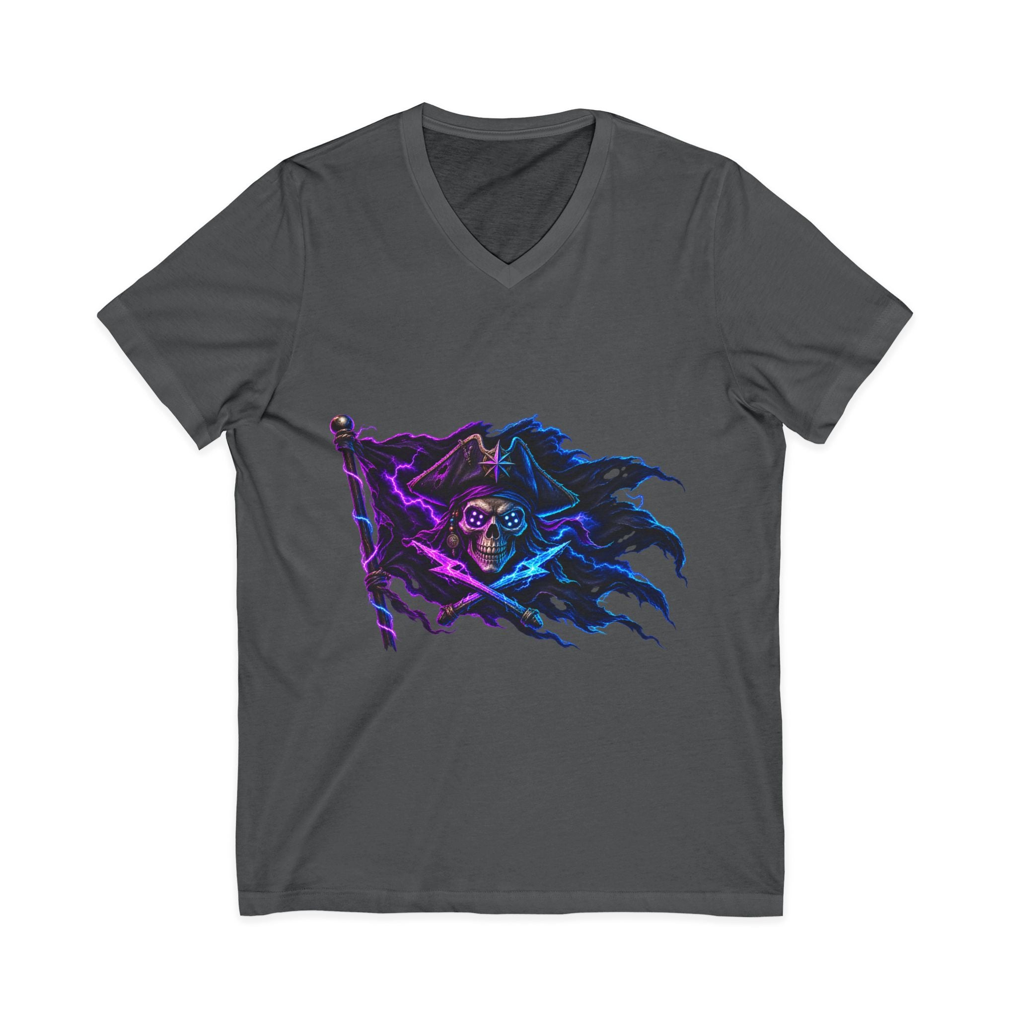 Neon Pirate Flag V-Neck Tee