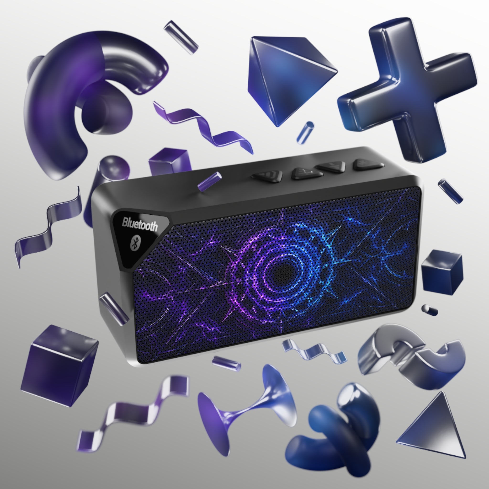 Bluetooth Speaker — Purple Blue Nebula Party Sound
