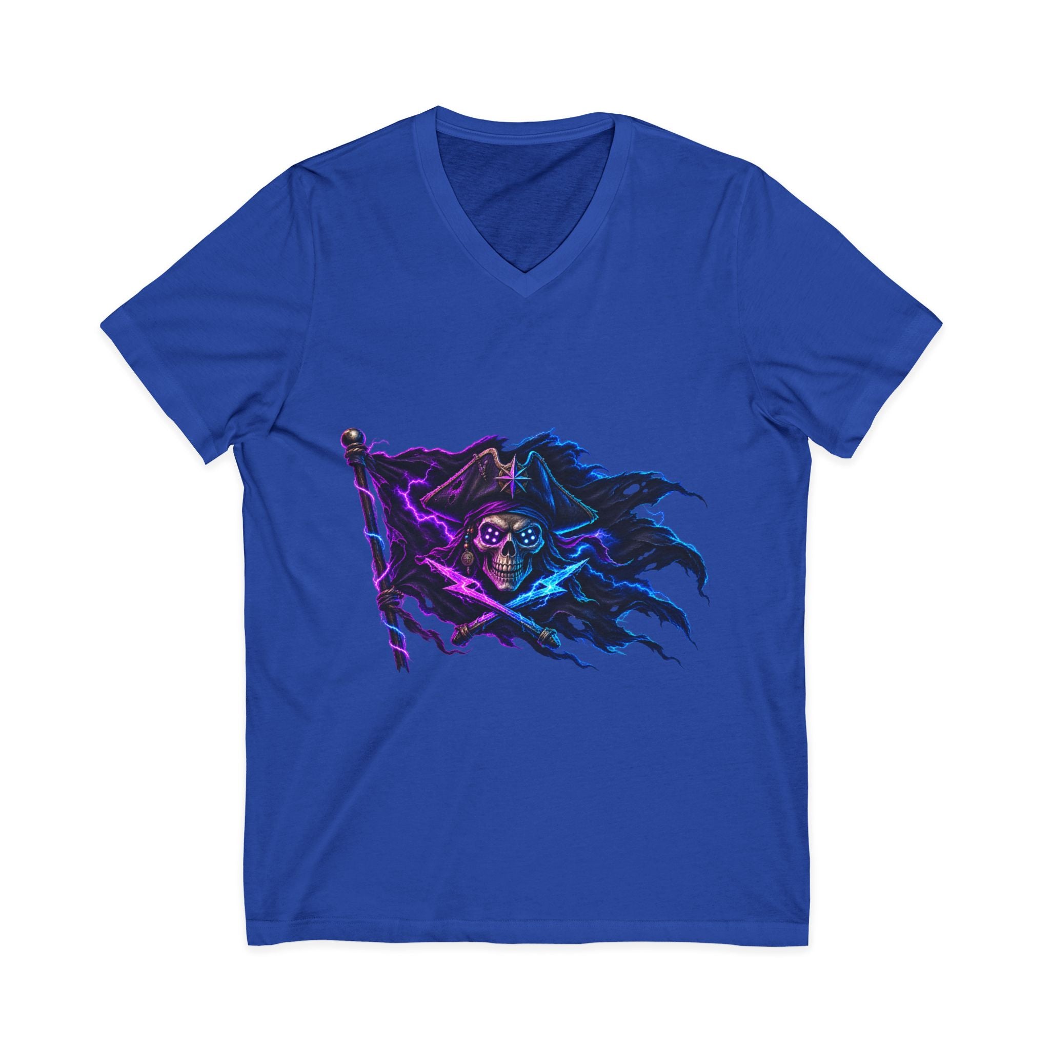 Neon Pirate Flag V-Neck Tee