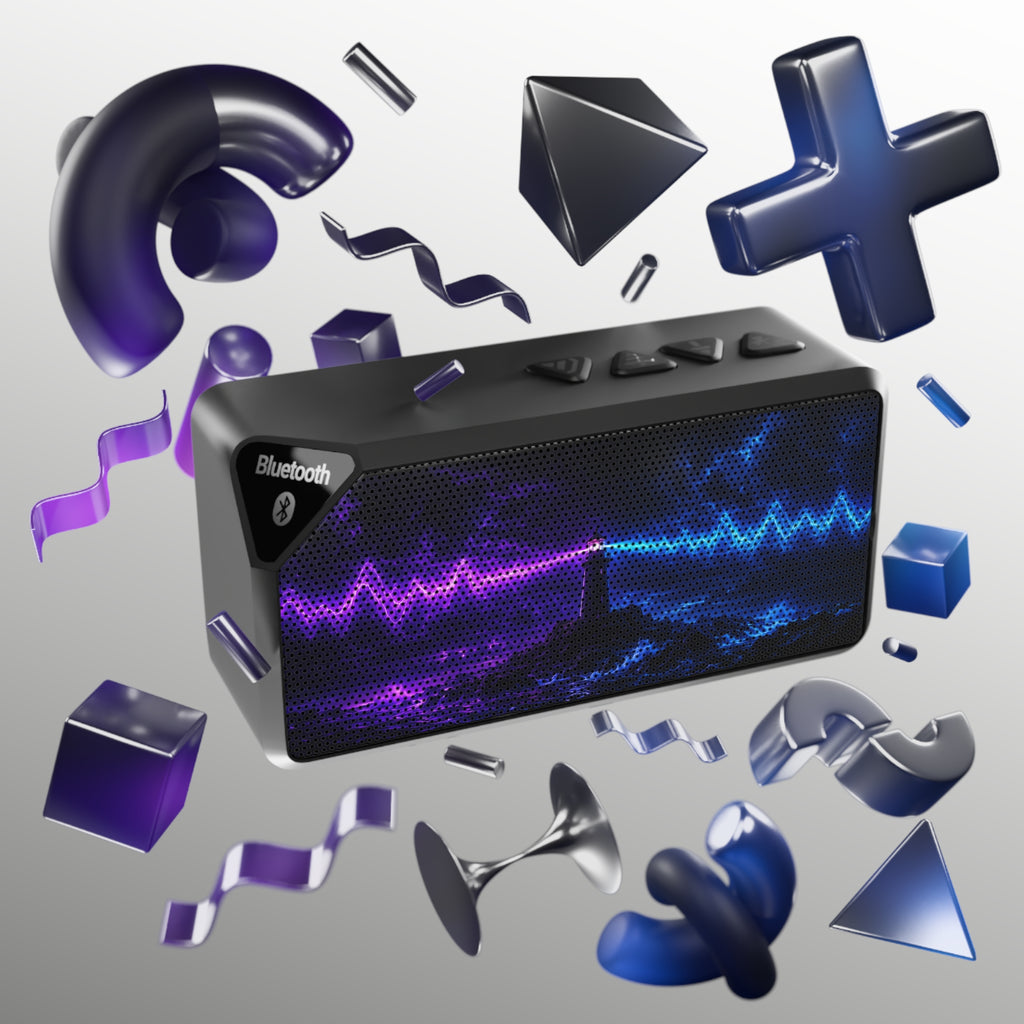 Bluetooth Speaker with Neon Wave Grill — Portable LED Audio