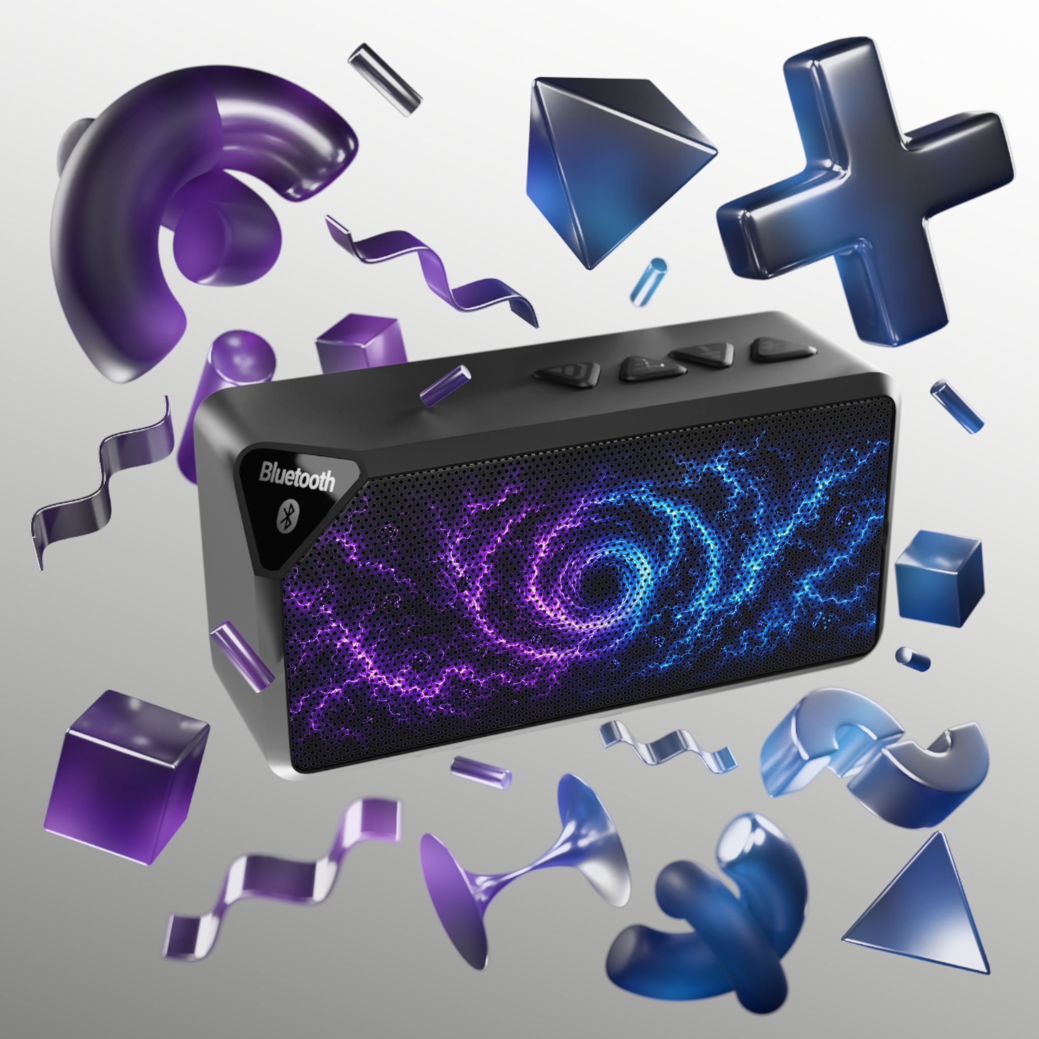 Galaxy Swirl Bluetooth Speaker — Portable Wireless Speaker with Cosmic Nebula Design