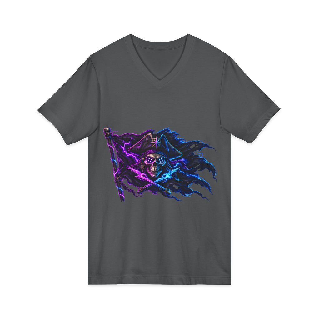 Neon Pirate Flag V-Neck Tee