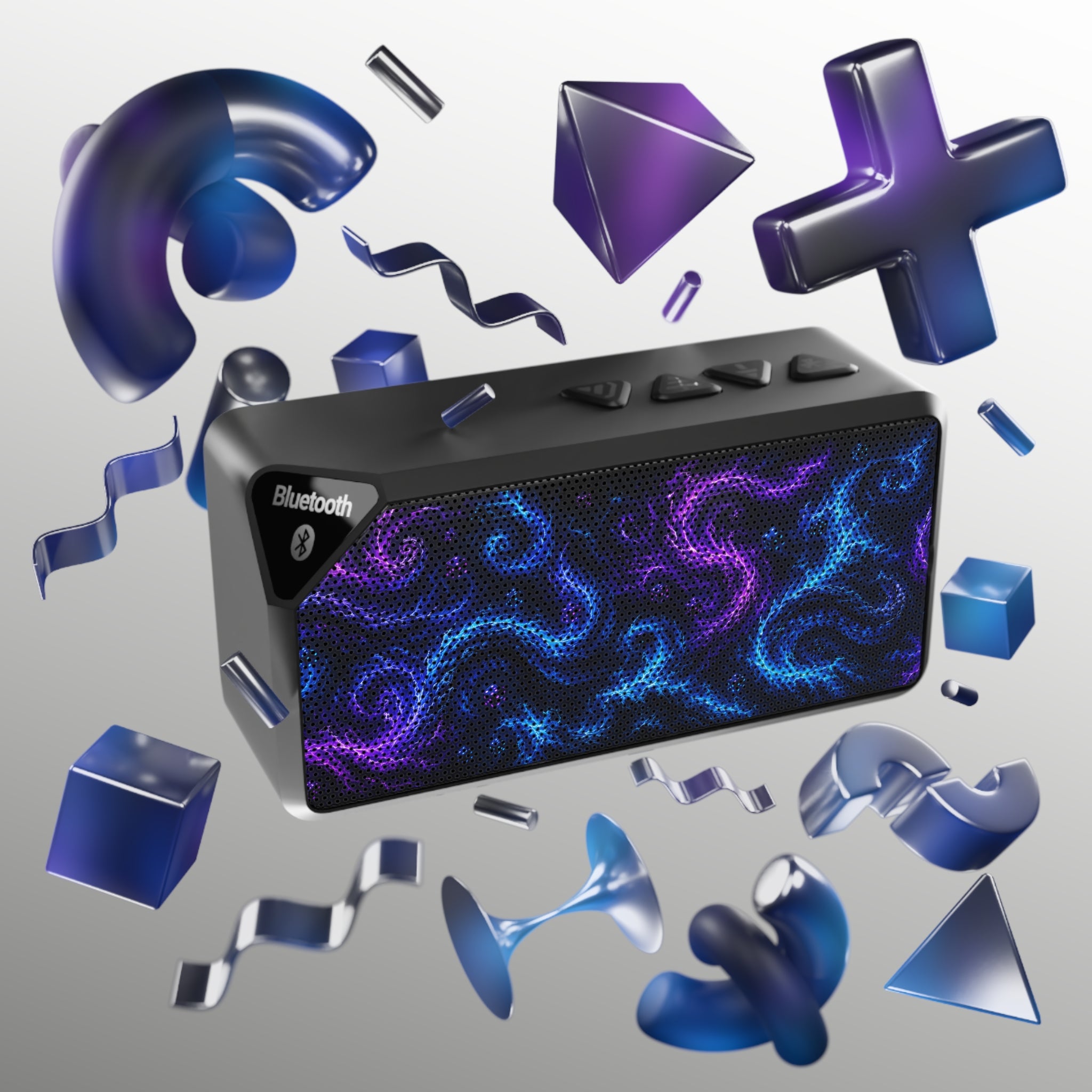 Bluetooth Speaker — Nebula Swirl LED Portable Speaker