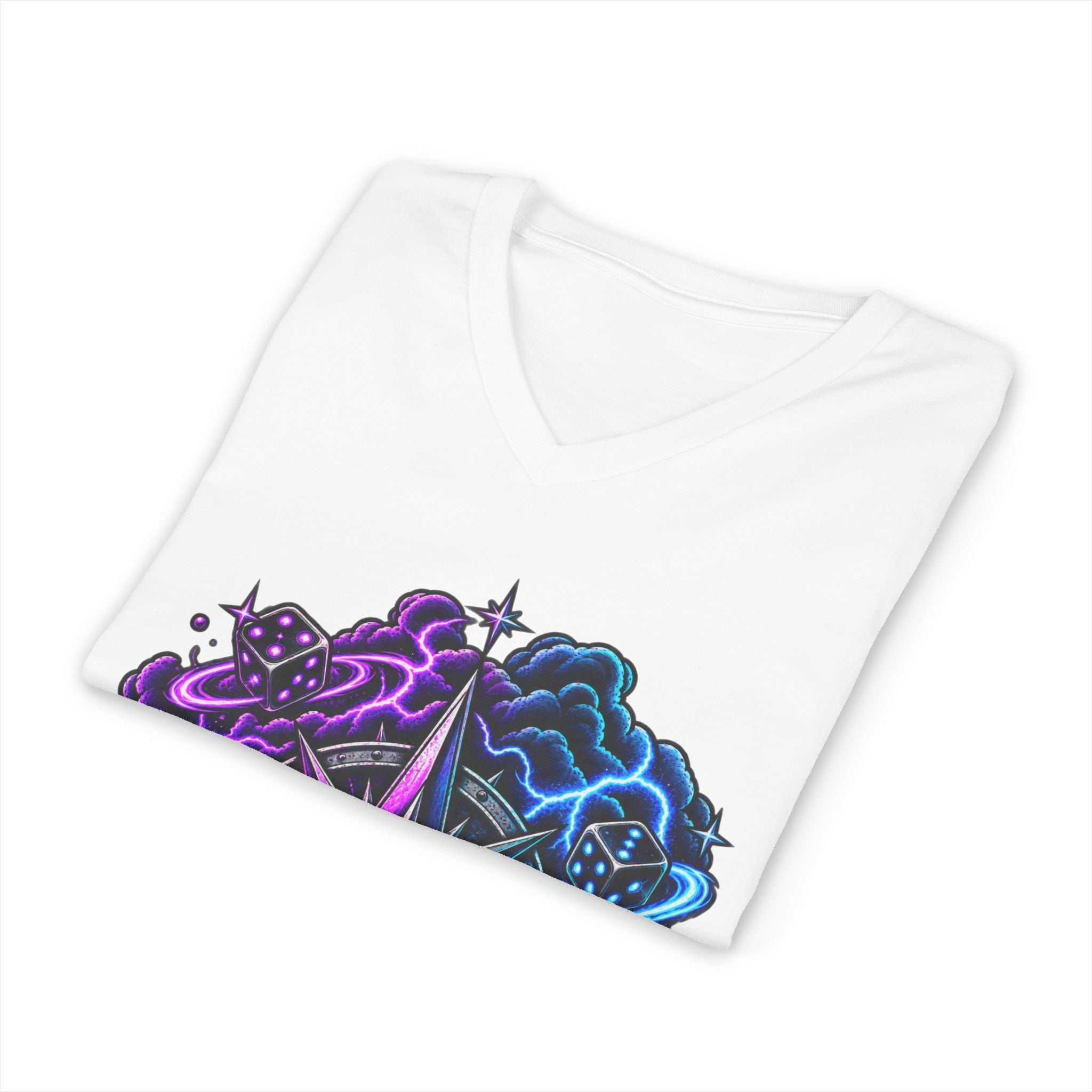 Compass Rose Nebula V-Neck Tee — Cosmic Compass Graphic T-Shirt
