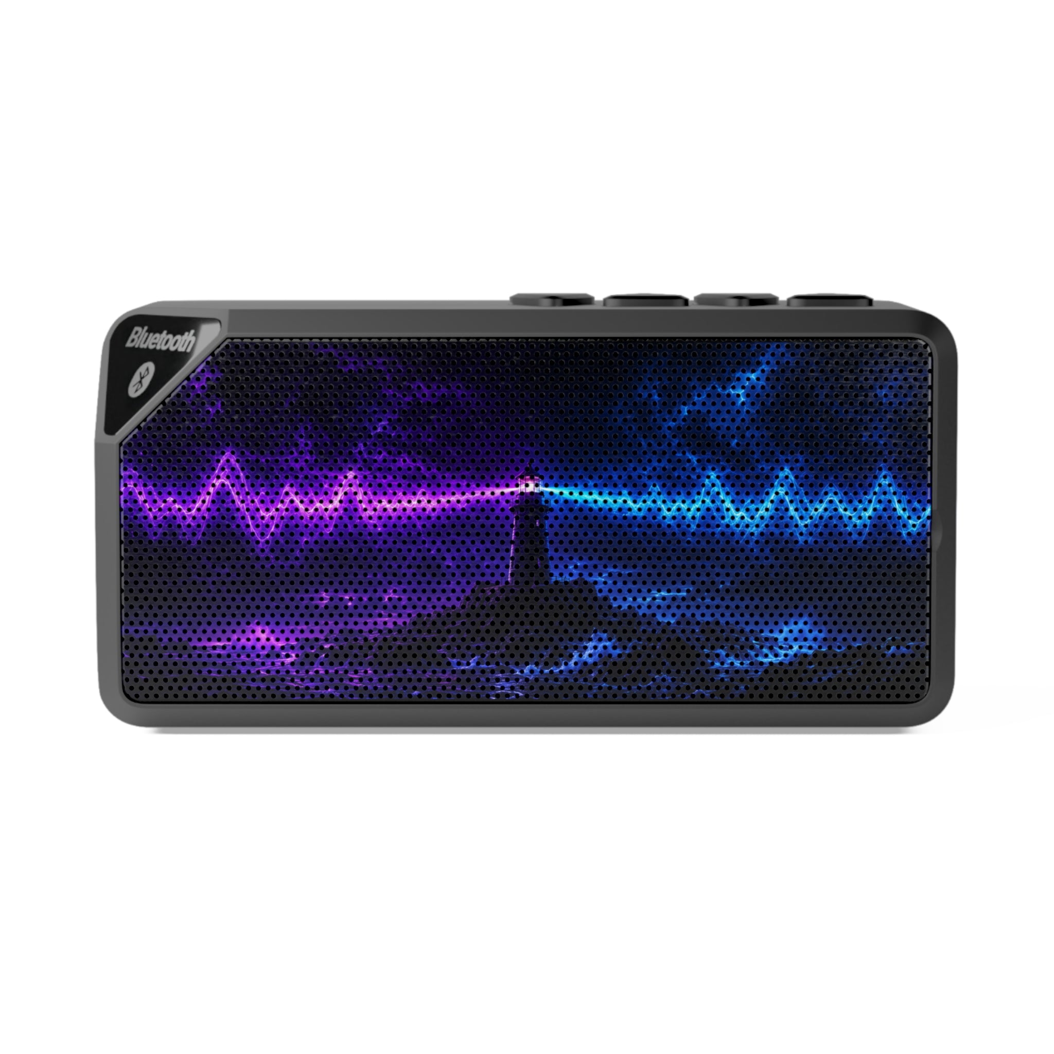Bluetooth Speaker with Neon Wave Grill — Portable LED Audio