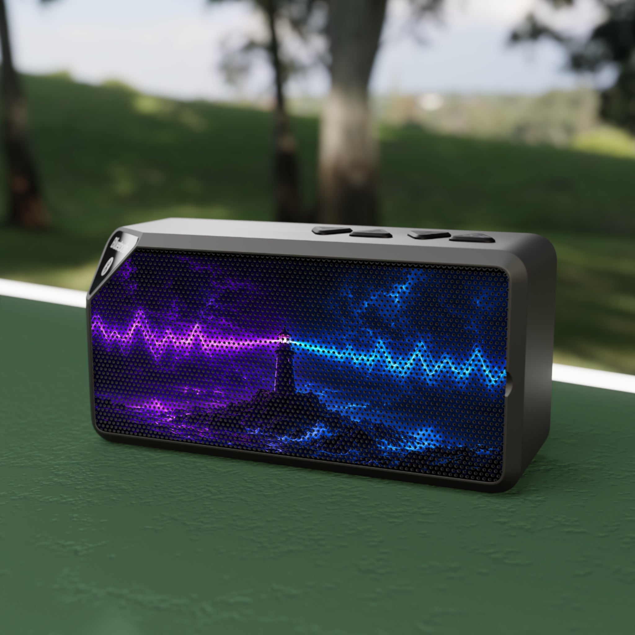 Bluetooth Speaker with Neon Wave Grill — Portable LED Audio