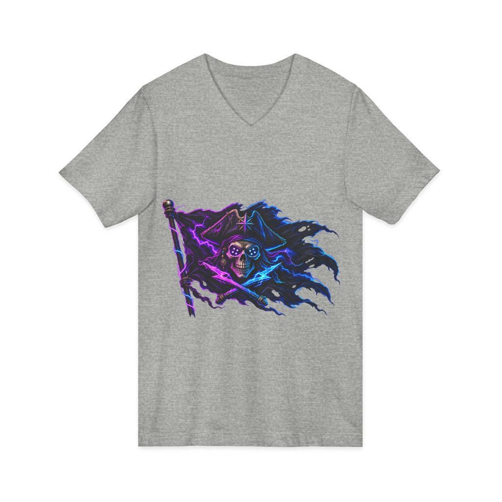 Neon Pirate Flag V-Neck Tee