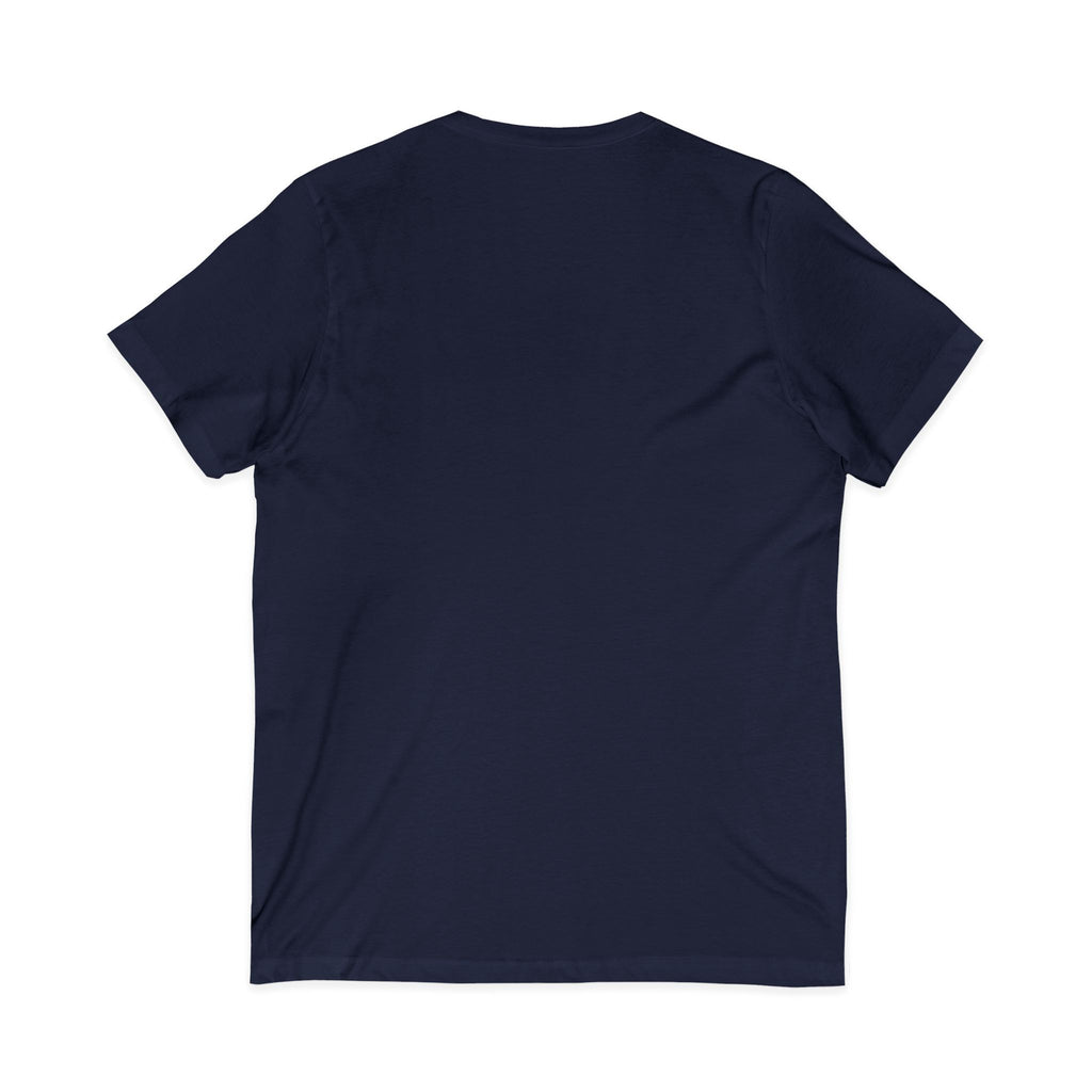 Lighthouse Starwave V‑Neck Tee — Neon Nautical Lighthouse Graphic
